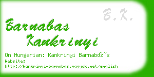 barnabas kankrinyi business card